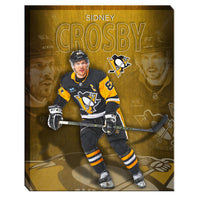 Sidney Crosby Collage Penguins - Framed Canvas - 16" x 20"-Premium canvas print with gallery-wrapped edges