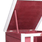 PawHut - Clapier à lapin en bois avec enclos, bac, rouge - 20 po L x 16,5 po l x 17 po H-Conception unique avec porte du clapier se transformant magiquement en rampe antidérapante pour accéder à l’extérieur 