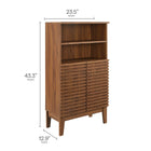 Modway Render Freestanding Bathroom Storage Cabinet - Walnut-Adjustable Shelves