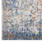 Modway Minu Distressed Floral Lattice Area Rug - 4 ft W x 6 ft L - Light Blue Yellow/Orange-100% Polypropylene