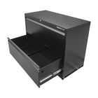 Storemax Steel Two-Drawer Lateral File Cabinet - Letter/Legal-Central control locking system: single key core removable lock with two keys. 