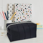 Fashion Stationery Large Padded Pencil Case - 7.09" L x 3.94" W x 3.94" H - Black-Secure zipped compartment