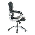 TygerClaw – Fauteuil de bureau en cuir à dossier moyen, 24,4 x 14,2 x 26,8 po, noir-Dos heureux assuré grâce au soutien lombaire intégré qui maintient votre colonne vertébrale