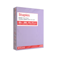 Staples 30% Recycled Pastel Coloured Copy Paper - Letter - 8-1/2" x 11" - Lilac - 500 Sheets-Attention-grabbing colours get your materials noticed