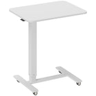 HOMCOM 25.6" Pneumatic Standing Desk Adjustable Height - White-Gas lift smoothly adjusts stand up desk between 28.7"-43.3"