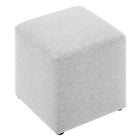 Modway - Callum Tissu carré tissé en bruyère de 17" Rembourré Ottoman - Tissage à bruyère gris clair-Capacité de poids : 506 lbs.