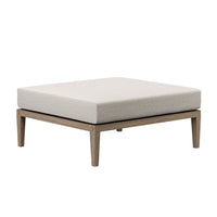 Modway Northlake Outdoor Teak Ottoman - Pebble-Sturdy Teak Wood Construction