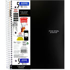 Five Star 5-Subject Premium Notebook With Perforated Pages, 11" x 8-1/2", Assorted Colours, 400 Pages-Neat Sheet perforated pages make it easy to tear paper out as needed