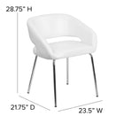 Chaise contemporaine d’appoint/de réception/de salon-bar Fusion en cuir blanc (CH-162731-WH-GG)-LeatherSoft est une combinaison de cuir et polyuréthane pour plus de douceur et de durabilité
