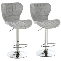 HOMCOM Adjustable Counter Height Swivel Bar Stools with Footrest - Grey - 2 Pack-Set of two counter height chairs in classic style to upgrade your bars   
