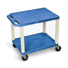 Luxor Tuffy Resin 2-Shelf Utility Cart - Blue-Multipurpose utility cart perfect for use with audio/video equipment and more