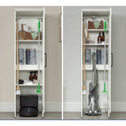 Sauder HomePlus Robot Vacuum Storage Cabinet - Soft White-Works with most disc style robots and top loading/unloading docking stations