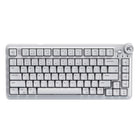 Cybeart Nighthawk 75 TKL Tri-Mode Wireless RGB Gaming Keyboard - White-A Tri Mode connectivity (Bluetooth 5.1 / 2.4Ghz Wireless, USB) enabled 75 % layout with 81 keys and a dedicated volume knob, designed for efficiency and quick media control. Premium ABS bezel frame for strength, stability, lightweight durability and sleek aesthetics