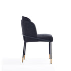 Manhattan Comfort Flor 22.83" Modern Twill Weave Upholstered Dining Chair - Black-Standard 4-Leg Base