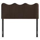 Modway - Athena Velours de performance résistant aux taches Tête de lit pleine grandeur, Marron chocolat-Quatre positions de montage ajustables