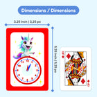 The Fidget Game Telling Time Card Pack-Includes 4 unicorn cards, 4 gremlin cards, 50 time cards and 1 instruction card