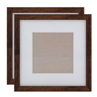 Decent Living - Cadre photo en bois massif - Couleur noyer - 12x12pouce - Paquet de 2-Bois massif 100 % naturel (Okan/Teck)