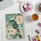 Blueline 17 Months Weekly/Monthly Planner - August to Dec - 8" H x 5" W - Verdant Design - Bilingual-Contacts section