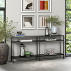 Hudson&Canal - Console Sivil 64" de largeur avec étagères en métal - Bronze noirci-Nettoyer avec un chiffon doux et sec, sans produits chimiques agressifs ni produits de nettoyage abrasifs