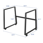 Rocelco 46" Deluxe Adjustable Height Desk Riser and Floor Stand Bundle - Teak/Black-GROMMET HOLE: For hassle free cable management, or to install a monitor mount for 1, 2 or 3 monitors, such as the Rocelco DM1, DM2 or DM3