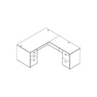 Office Star Napa Collection 71" Desk Shell, Cherry-Contour-shaped work surfaces