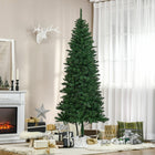 HOMCOM 7' Artificial Christmas Tree with 865 Branch Tips - Green-Quick to set up, just push pieces together and fold out the branches 