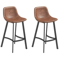 HOMCOM 27" Counter Height Industrial Kitchen Bar Stools - Brown - 2 Pack-Packaged in a set, great for having a cozy drink with friends
