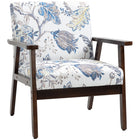HOMCOM Modern Accent Chair with Cushioned Seat - Wood Legs for Bedroom - Multicolour-Breathable linen-feel fabric resists wrinkles and deformation 
