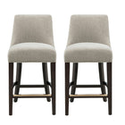 Manhattan Comfort - Beever tabouret de comptoir moderne en chenille 18,9" tapissé - taupe - lot de 2-Tabouret de comptoir moderne avec dossier, parfait pour une utilisation au comptoir et dans la cuisine. Ensemble de 2