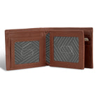 Champs Onyx Leather Access Center Wing Wallet - Brown-Bill compartment