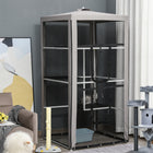 PawHut 39" L Large Catio Outdoor Cat Enclosure with 3 Platforms - Grey-Designed with 3 large platforms for your pet to climb, jump and relax 