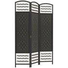 HOMCOM - Paravent autoportant à 3 panneaux en fibre ondulée pour bureau à domicile - noir-Ce séparateur de pièce est idéal pour créer un espace personnel ou diviser de grandes pièces 
