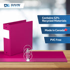 Davis Group Premium Economy Binder - Round Ring - 3" - Pink - 6 Pack-Ideal for Conferences, Reference, Colleges & Universities