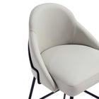 Manhattan Comfort Gracie 22" Modern Leatherette Upholstered Counter Stool - Stone and Black - 2 Pack-Features High Density Foam Filled For Comfort and Durability. 