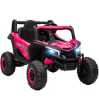 Qaba 12V Battery Powered Electric UTV with Slow Start - Pink-Speed ranges 1.9-4.4 mph (3-7 km/h) with 2 manual speeds and 3 remote speeds 