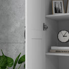 HOMCOM 69" H Storage Cabinet with Shelves - White-Crafted with melamine-coated particleboard for easy maintenance 