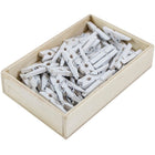 JAM Paper - Pinces à linge en bois - petites - 2 -2 cm - blanches - 50 pinces à linge par paquet-Quantité : 50 par paquet