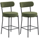 HOMCOM 27" Counter Height Modern Bar Stools - Green - 2 Pack-Comes as a set of two for creating a clean, coordinated look
