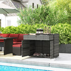 Outsunny - Armoire de rangement extérieure avec cadre en acier pour jardin, porche, patio, gris-Son cadre avec revêtement en poudre est résistant à l’eau et conçu pour une utilisation extérieure à long terme