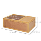 PawHut 13" H Tortoise Enclosure with Two Rooms - Natural-Lockable wire covers with latches, easy to open and close 