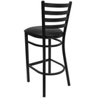 Flash Furniture - Tabouret de restaurant de la série HERCULES en métal noir avec dossier échelle - siège en vinyle noir-Siège rembourré de 2.5 po en mousse épaisse
