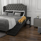 PawHut 74" L Pet Ramp with Non-slip Carpet - Black-Also a good decoration for your room 