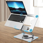 ShoppingAll Laptop Stand with 360° Rotating Base for up to 17.3" Devices - Silver-Height & Angle Adjustable – Tilt vertically up to 180° and rotate a full 360° for your ideal posture.