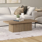 Hudson&Canal - Table basse rectangulaire Torren (122 cm de largeur) - Chêne gris vieilli-Fini en chêne gris vieilli aspect bois