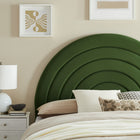 Modway Solana Arched Performance Velvet Queen Headboard - Moss Green-Dense Foam Padding