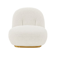 Manhattan Comfort - Edina fauteuil d’appoint moderne en bouclé 28,74" tapissé - blanc-Chaise d’appoint moderne pour le salon