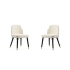 Manhattan Comfort - Lot de 2 chaises de salle à manger modernes Estelle 51 cm, revêtement en similicuir crème et noir-Chaise de salle à manger moderne parfaite pour la salle à manger et le bureau à domicile Lot de 2