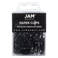 JAM Paper Colourful Standard Paper Clips - 1"- Black - 100 Pack-Colour: Black