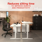 Staples 48"W Electric Rectangular Adjustable Standing Desk - White-Single electric motor for smooth transitions