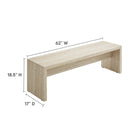 Modway Mirella 62" Faux Travertine Long Bench - Travertine-Faux Travertine Laminate
